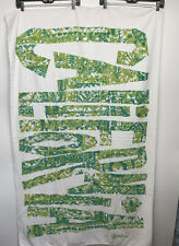 Rare Vtg 1970’s California Catalina White & Green Terry Cloth Beach Towel 35x60” picture