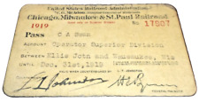 1919 MILWAUKEE ROAD EMPLOYEE PASS #17907  picture