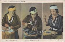 Postcard Native American Indian Silversmiths Making Jewelry picture