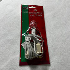 Sterling Electrical Cord with C7 Bulb 6 Foot On/Off Switch White Wire Blow Mold picture