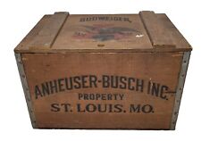 Vtg Budweiser Wood Crate Beer Bicentennial 1876-1976 Case Box Bud Light Retro  picture