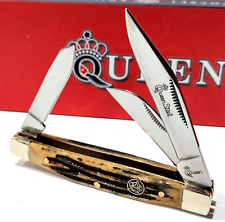 Queen Cutlery Company Stockman Winterbottom Jigged Bone Folding Pocket Knife EDC picture