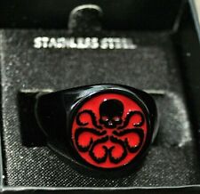 Marvel Comics Avengers Hydra Logo Stainless Steel Black Ring New NOS Box sz 12 picture