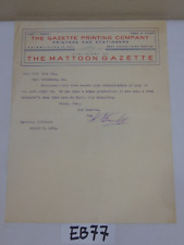 1904 EPHEMERA PAPER LETTER CAPE CITY SOAP WORKS MO & THE MATTOON GAZETTE IL. picture