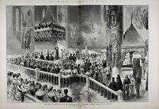 Russia Alexander III Coronation Cathedral of Dormition, Huge 1880s Antique Print picture