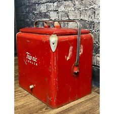 Vintage Trip-Nic Metal Red Cooler Ice Chest , Progress Refrigerator Co. picture
