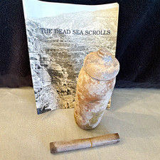 Dead Sea Scrolls Replica Jar & Scroll Case Set w/ Scroll-Style Tube, Judaism picture