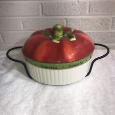 Judy Phipps 10” Round Baking Dish with Lid & Metal Carrier picture