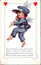 Valentines Day Greetings Postcard - Cherub Dressed as Police picture