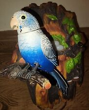 Vintage Parakeet Zephyr Knight Chirping Moving Bird Wall Mount Motion Activated picture