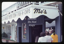 Orig 1979 35mm SLIDE Closeup Street View of Mo's Seafood Restaurant Newport OR picture