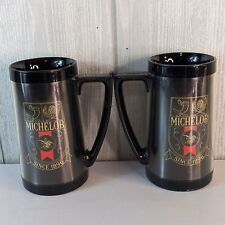 VTG Michelob Thermo-Serve Insulated Beer Mugs Black Made in the USA Set of 2 picture