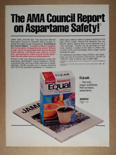 1986 Searle Equal NutraSweet Sweetener Aspartame Safety vintage print Ad picture