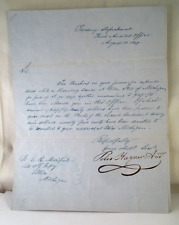 1849 LETTER FROM TREASURY AUDITORS OFFICE of UTICA MICHIGAN RECRUITING SERVICE picture