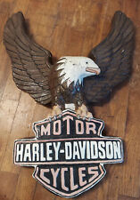 Eagle Icon Harley-Davidson Motor Cycles Hand Painted Concrete Statue Man Cave XL picture