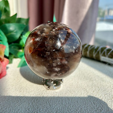 860g Amazing Red Fire QUARTZ Crystal Polished stone sphere Ball Healing 85mm picture