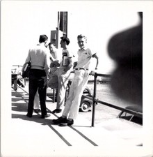 Handsome Stud Man Posing After Work Shift Snapshot Americana 1950s Vintage Photo picture