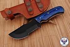 TRACKER 1095 CARBON STEEL TRACKER HUNTING KNIFE WITH WOOD HANDLE - ZS 81 picture
