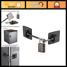 Refrigerator Lock with Combination Padlock - Secure Your Food & Drinks, Black picture