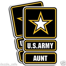 US Army - Aunt Sticker  -  Family Military Dye Cut Decal - 2 Pack MR 029br picture