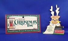 Vintage Schmid Emgee Christmas Eve Reindeer Typewriter Wood Wooden Ornament 1987 picture