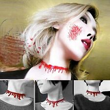 Halloween Props Punk Rock Deathrock Blood Necklace Pendant Choker picture
