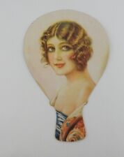 Antique 1920s Advertising Hand Fan Coffee Tea 1927 Vintage Spanish Woman  picture