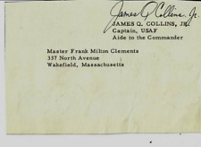 “2,721 POW” Col James Q Collins Jr Hand Signed Envelope Panel picture