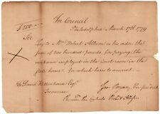 Important & Extremely RARE 1779 Document Requesting Repairs at Independence Hall picture