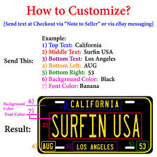 Customize LICENSE PLATE - Any State Any Color Car Auto ATV Motorcycle Wall Bike picture