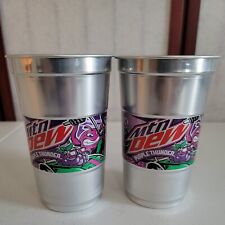 Lot of 2 2022 MTN DEW Purple Thunder Circle K Promo Only Metal Cups New Limited picture