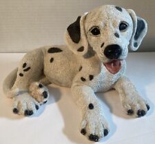 vintage 1988 castagna dog figurine, happy dalmation puppy, side lying, Italy picture