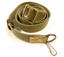  Russian USSR Military Surplus Rifle Sling, Tan Canvas Web, Brass Buckle & Clip picture