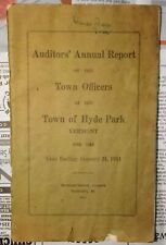 Auditors' Annual Report - Town Officers - Hyde Park Vermont - 1934 picture