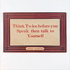 Funny Humor Comic Joke Postcard c1910 Think Twice Before You Speak Talk A2710 picture