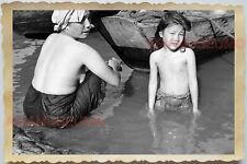 50s Vietnam War Saigon River Women Lady Young Girl Pier Wash Vintage Photo #1119 picture