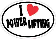 5inx3.5in Oval I Love Power Lifting Vinyl Sticker Car Truck Vehicle Bumper Decal picture