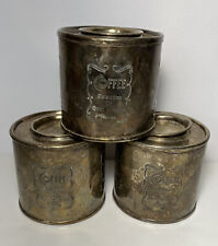Vintage Silver Plate Coffee Can Selection of Best Arabica Plants 3-7/8” X 3-1/2 picture
