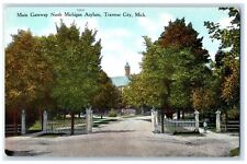 c1910's Main Gateway North Michigan Asylum Insane Traverse City MI Postcard picture