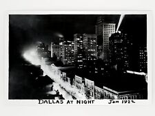 Dallas, Texas at Night January, 1922 Enhanced Reprint METALLIC LUSTER Postcard picture
