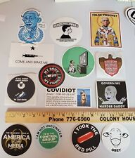 Vaccine 💉 Stickers HUGE LOT 14 PACK Dr. Fauci COVIDIOT OBEY SHEEPLE RED PILL 💊 picture