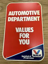 Vintage Valvoline Motor Oil Automotive Department Gas Station Old 2 Sided Sign picture