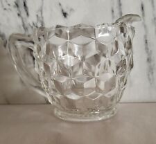 Vintage Depression-Era Cubist Creamer Glass Jeanette Clear picture
