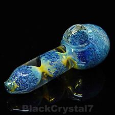 5 in Handmade Thick Pure Sapphire Blue Fumed Tobacco Smoking Bowl Glass Pipes picture