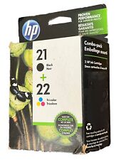New Genuine HP 21 & 22 Black & Tri Color Ink Cartridges Exp Dec 2020 Sealed Box picture