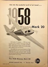 Mooney Mark 20 Aircraft High Performance Kerrville TX Vintage Print Ad 1958 picture