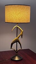 Rembrandt Gazelle Brass Metal Table Lamp Light Vtg Mcm Art Deco Sculpture Ibex picture