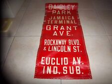 NYC GREEN BUS ROLL SIGN EUCLID BAISLEY PARK GRANT AVENUE JAMAICA TERMINAL SUBWAY picture