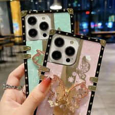 Square Butterfly Phone Case For iPhone 12 11 13 14 15 Pro Max XR XS 7 8 SE picture