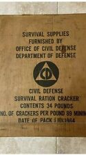 Civil Defense 34 lbs Survival Ration Cracker Sealed Box Nov 1964 United Biscuit picture